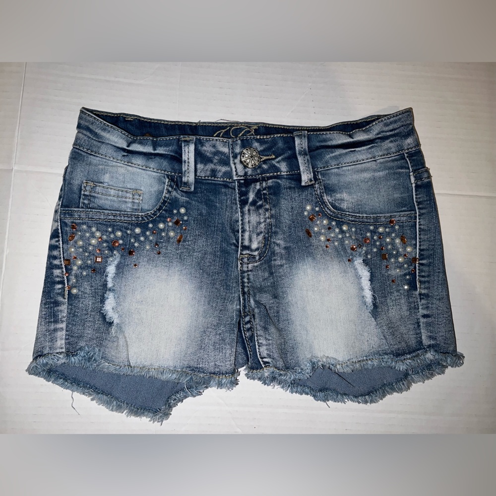 J. Creations Rhinestone Jean Shorts